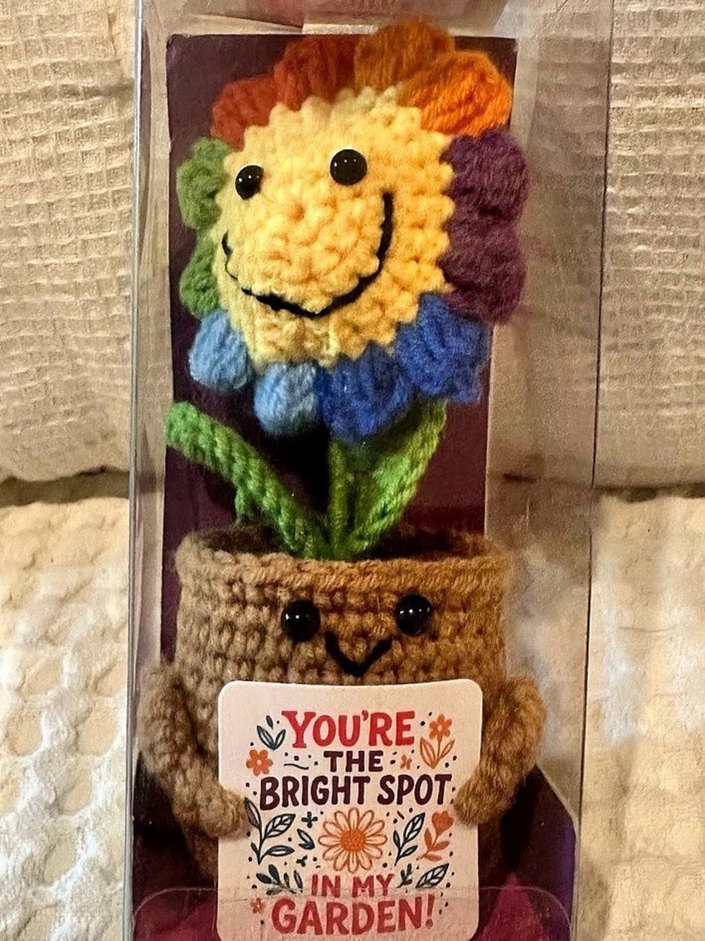 Crochet Flower Brown & Multicolor - Brighten Someone’s Day Gift